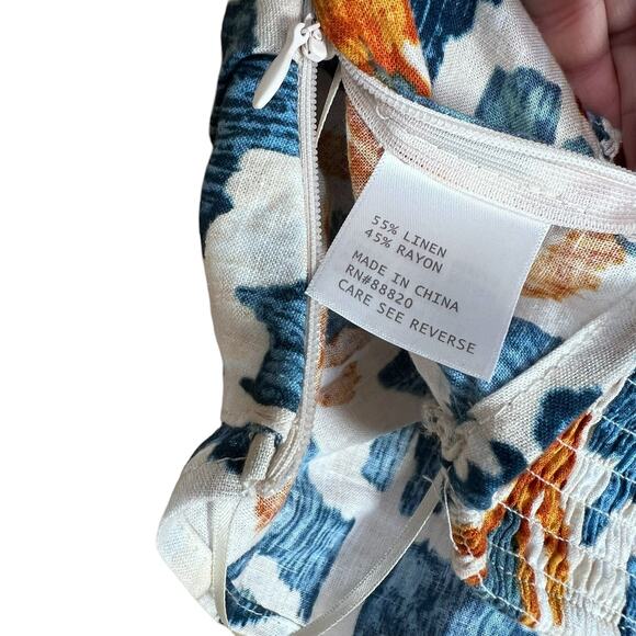 Christian Siriano Women’s Linen Blend Ikat Print Cropped Halter Top Small NWT - Picture 7 of 10